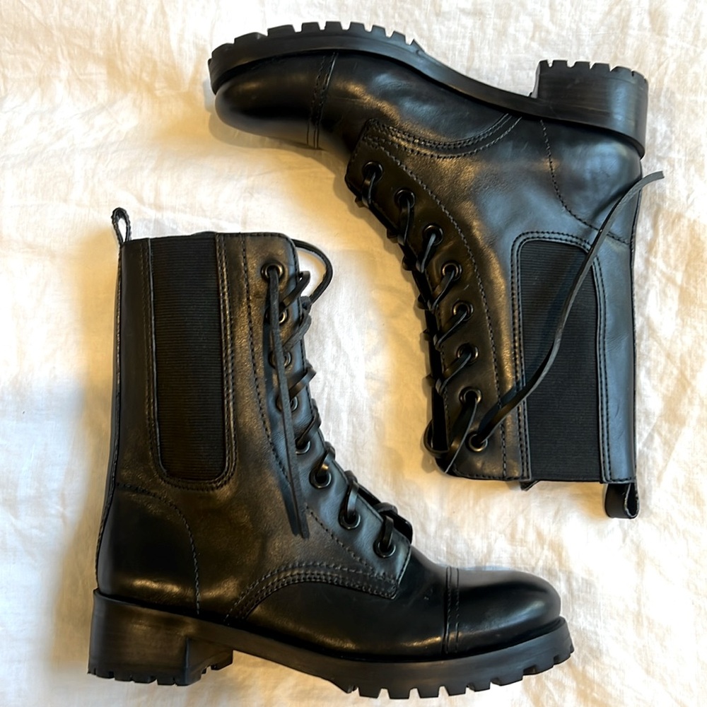 TORY BURCH Black Combat Boots